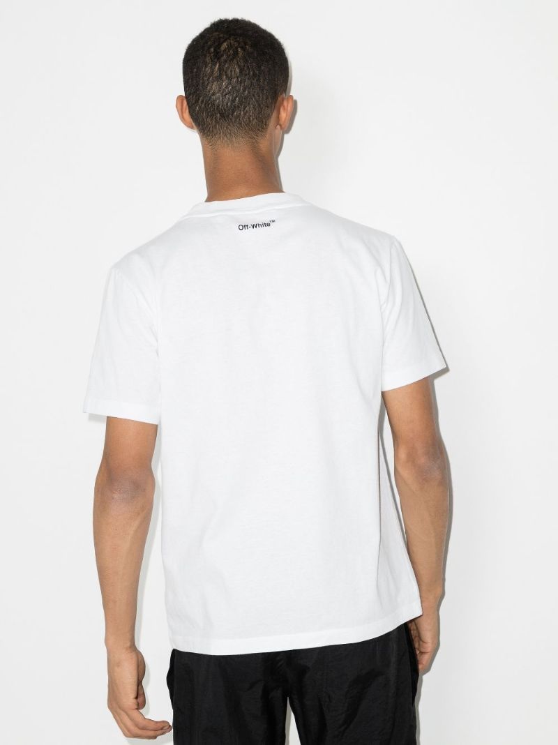 White Mona Lisa Print Cotton T-shirt