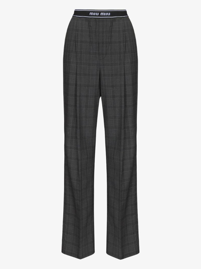 Glen Plaid-print Straight Leg Trousers