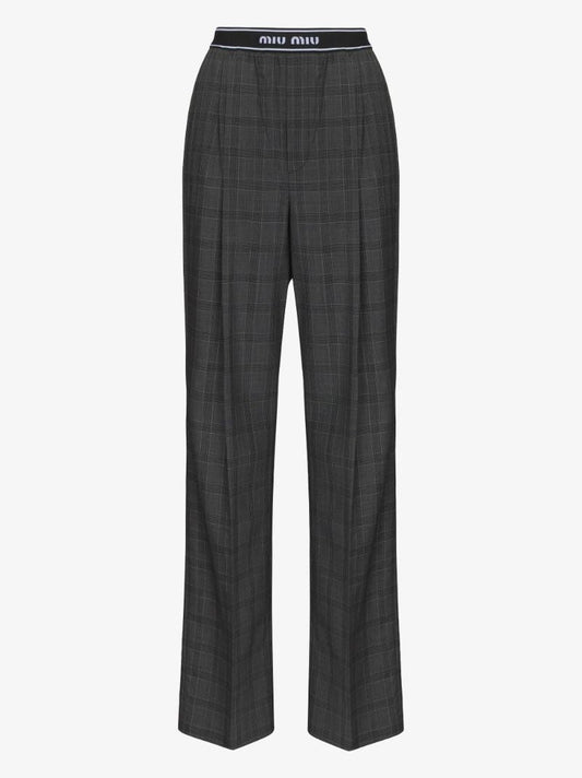 Glen Plaid-print Straight Leg Trousers