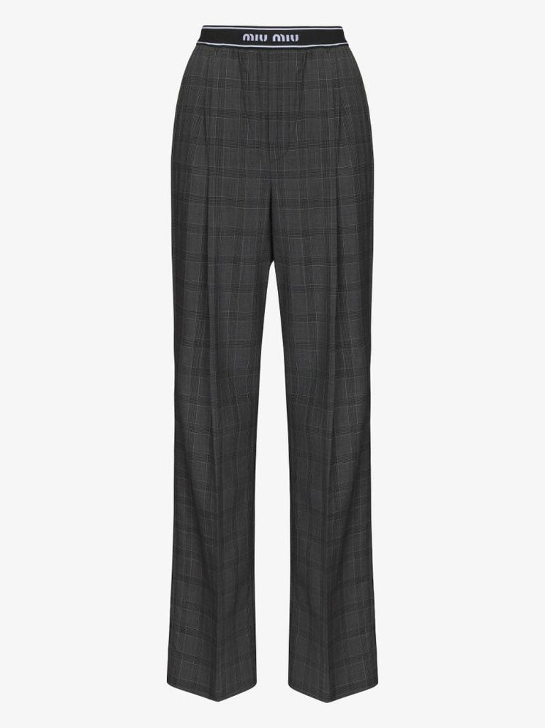 Glen Plaid-print Straight Leg Trousers