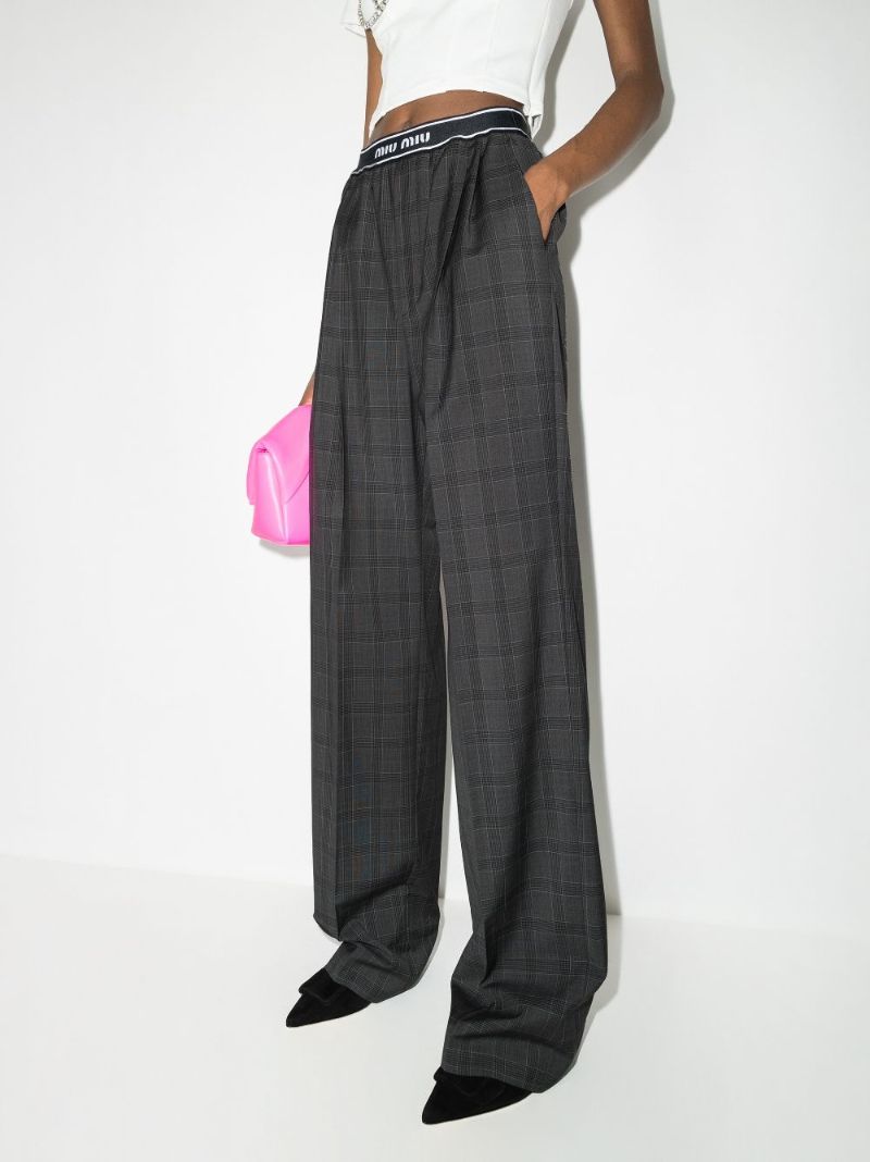 Glen Plaid-print Straight Leg Trousers