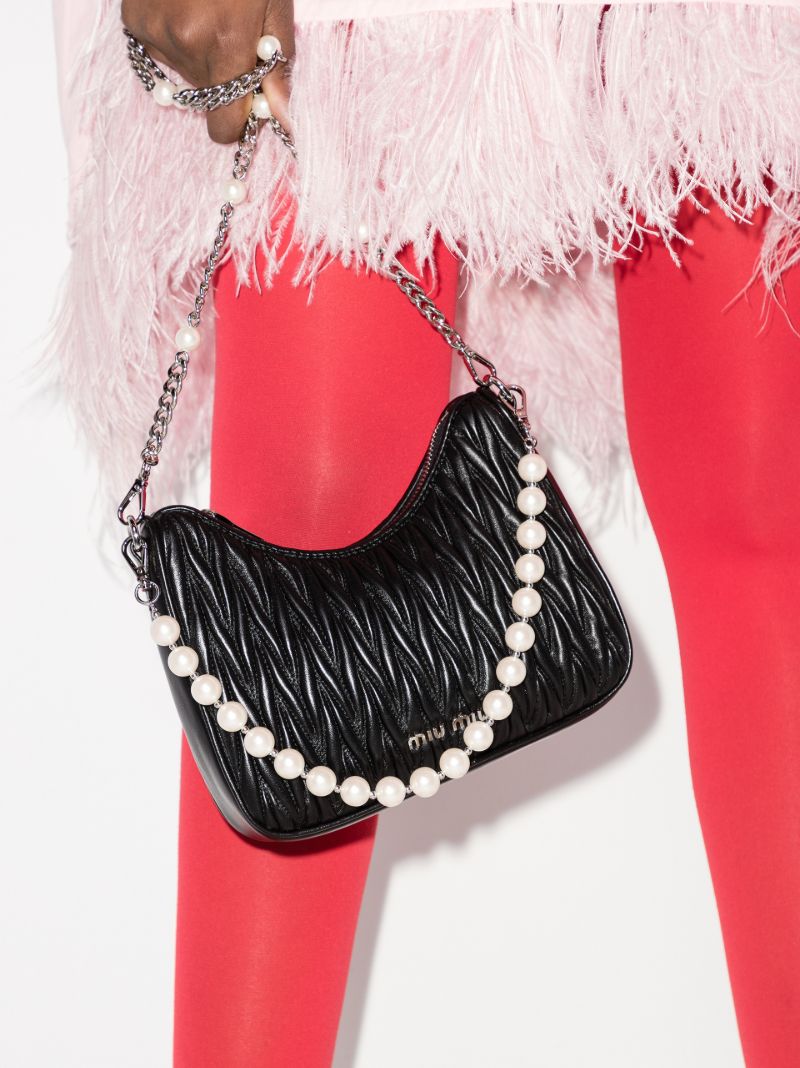 Black MatelassÃ_x0083_Â© Quilted Leather Shoulder Bag