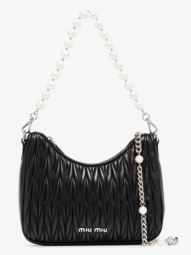 Black MatelassÃ_x0083_Â© Quilted Leather Shoulder Bag