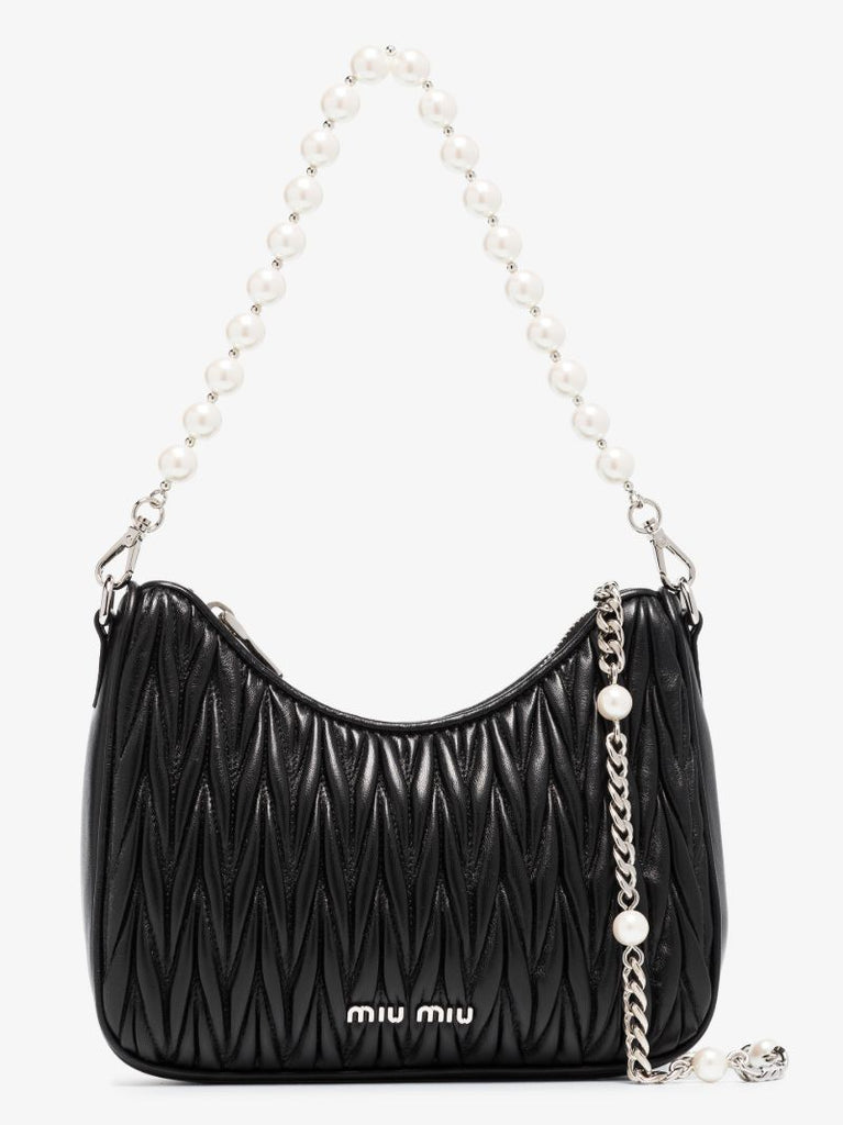 Black MatelassÃ_x0083_Â© Quilted Leather Shoulder Bag