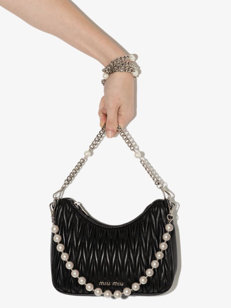 Black MatelassÃ_x0083_Â© Quilted Leather Shoulder Bag