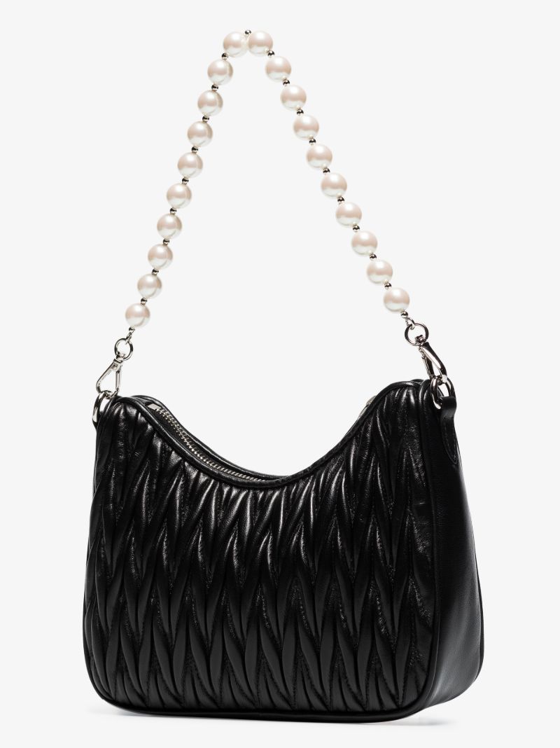 Black MatelassÃ_x0083_Â© Quilted Leather Shoulder Bag