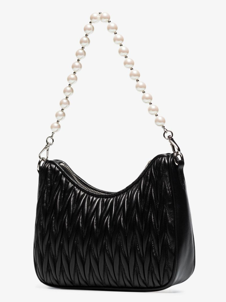 Black MatelassÃ_x0083_Â© Quilted Leather Shoulder Bag