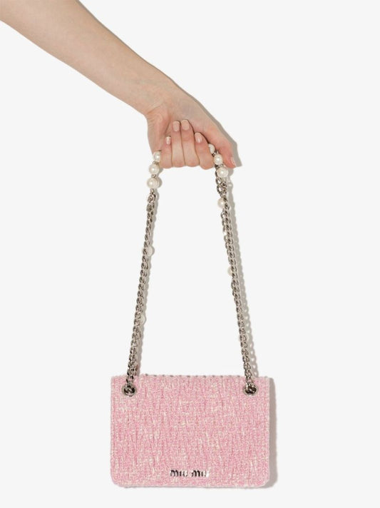 Pink MatelassÃ_x0083_Â© Tweed Shoulder Bag