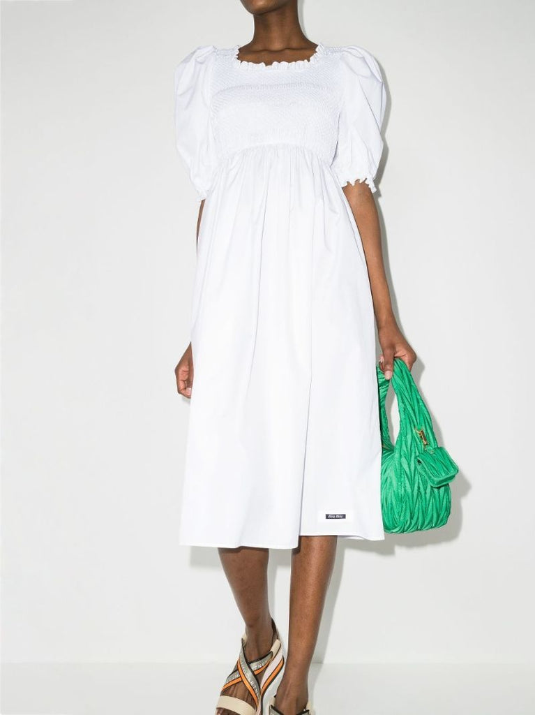 Puff Sleeve Midi Dress