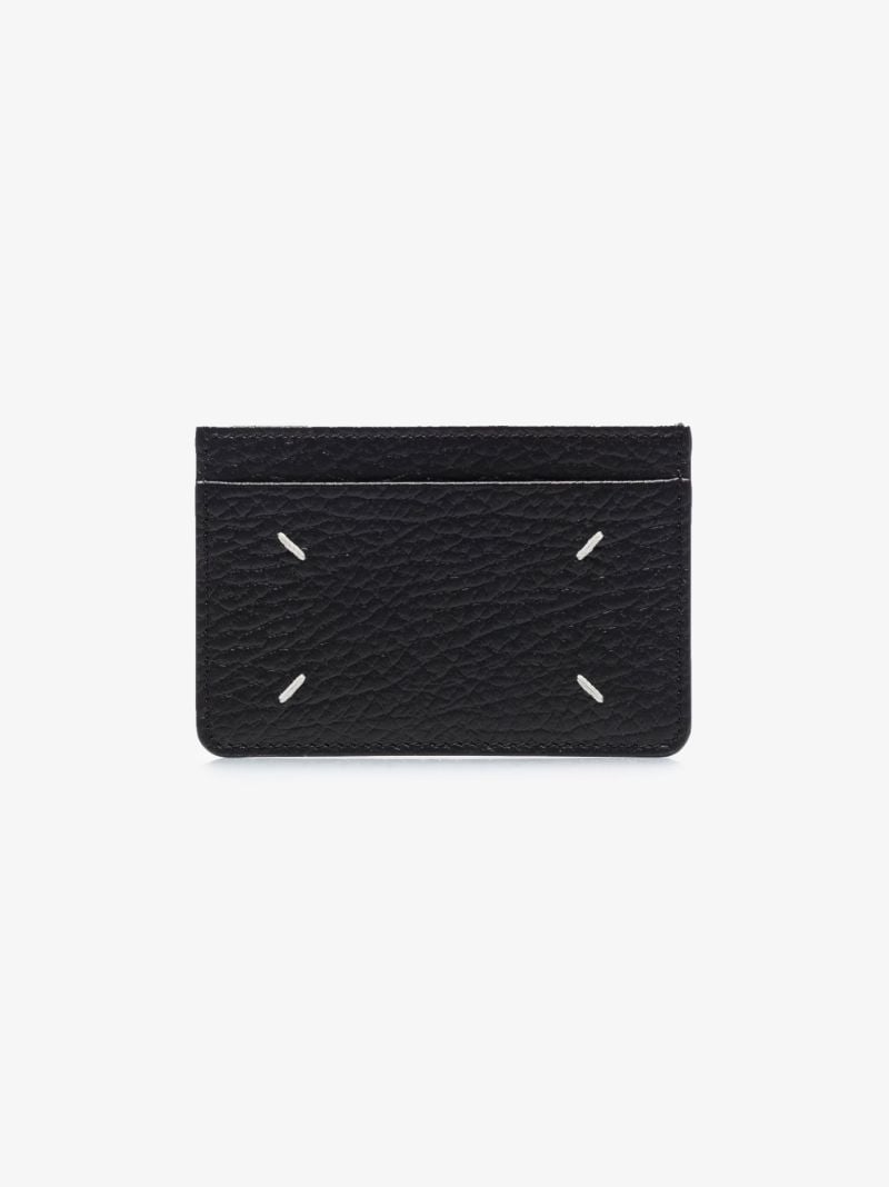 Black Four-stitch Leather Card Holder