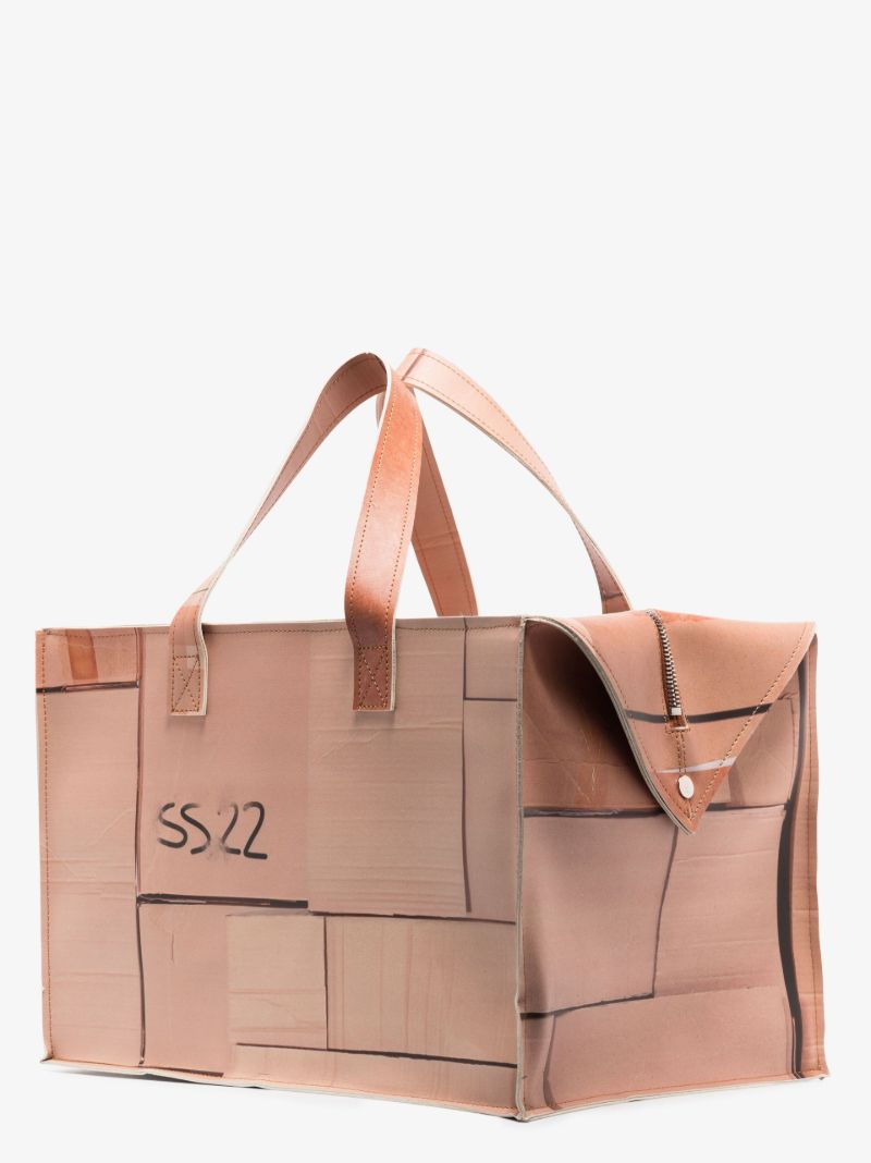Neutral Box Print Tote Bag