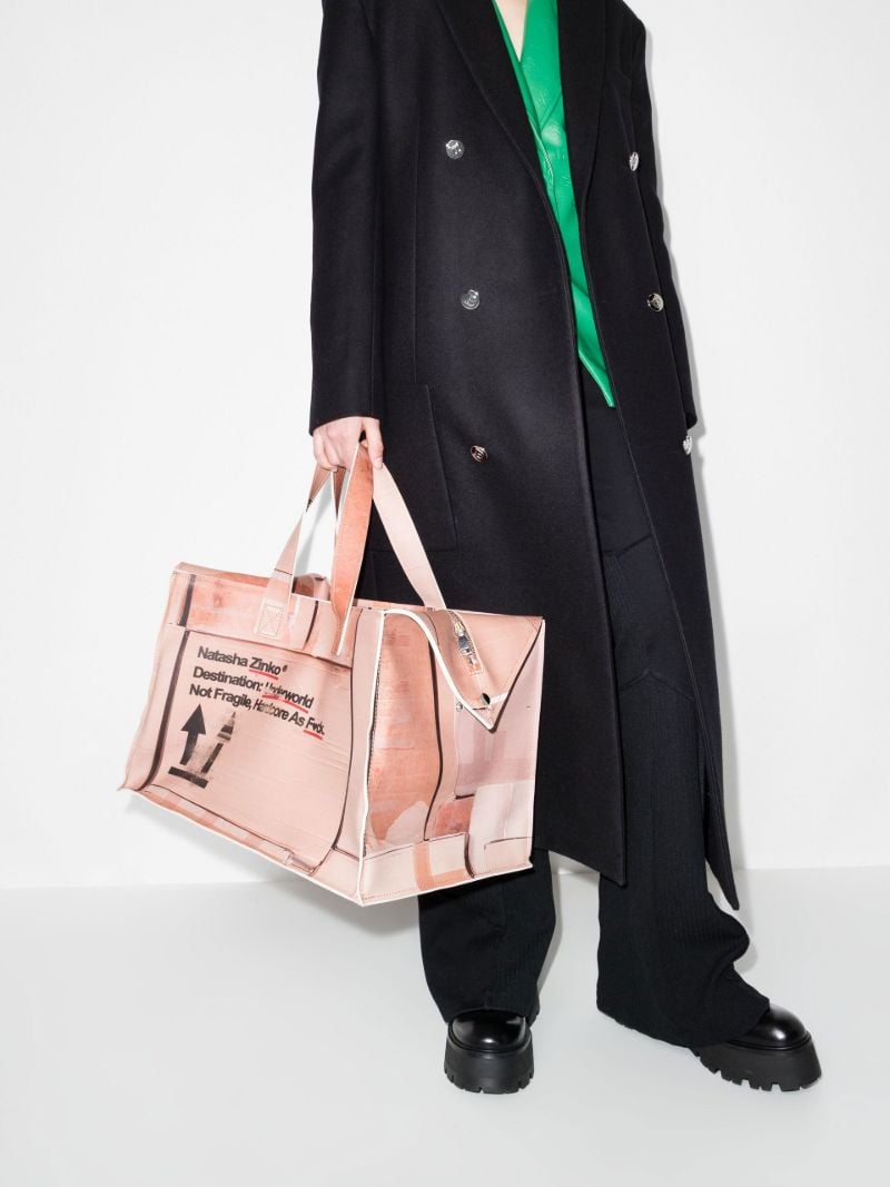 Neutral Box Print Tote Bag