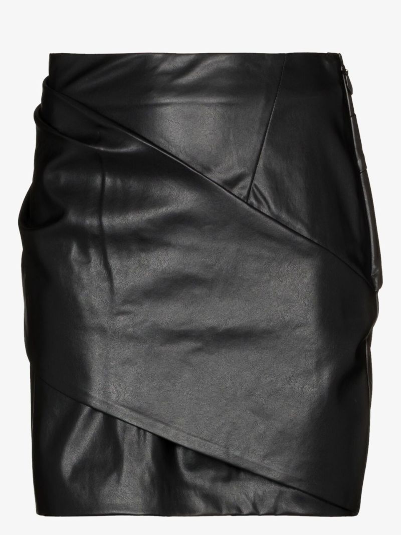 Black Cheyenne Vegan Leather Mini Skirt