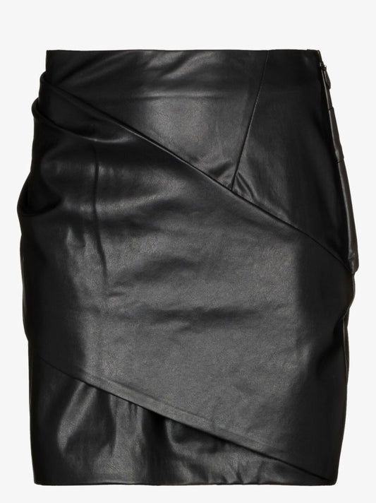 Black Cheyenne Vegan Leather Mini Skirt