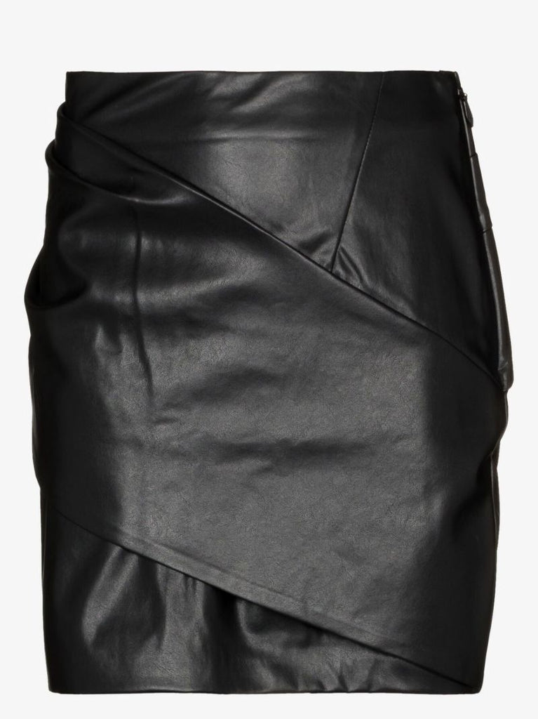 Black Cheyenne Vegan Leather Mini Skirt