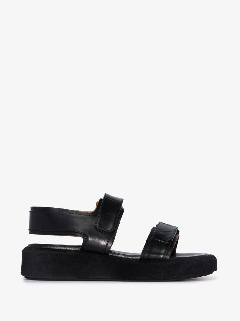 Black Varese 20 Flatform Leather Sandals