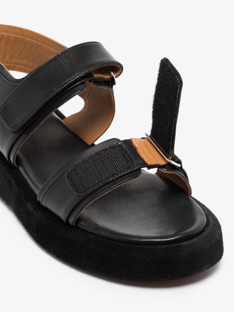Black Varese 20 Flatform Leather Sandals