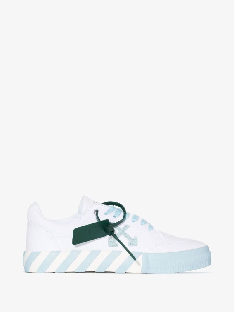 White Vulcanised Low Top Canvas Sneakers