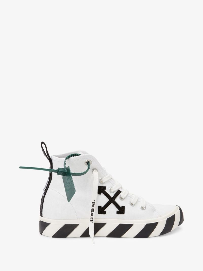 White Vulcanized High-top Sneakers
