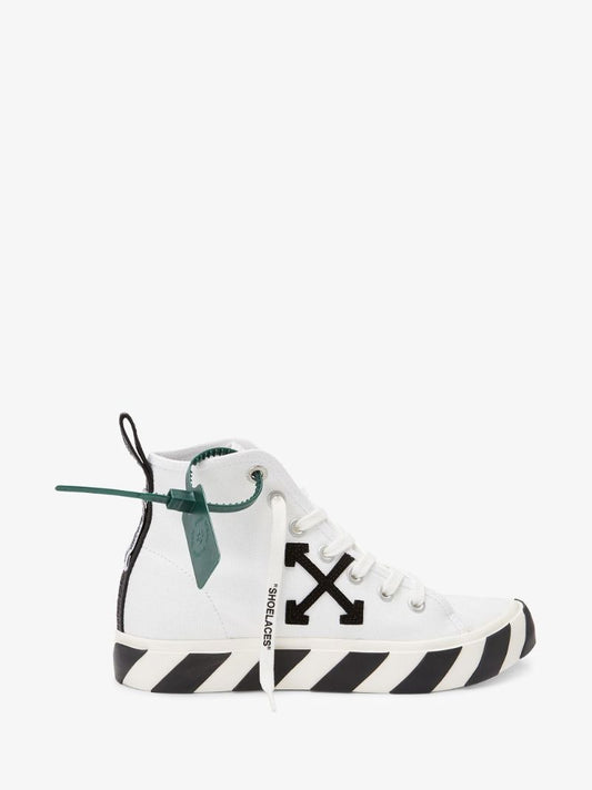 White Vulcanized High-top Sneakers