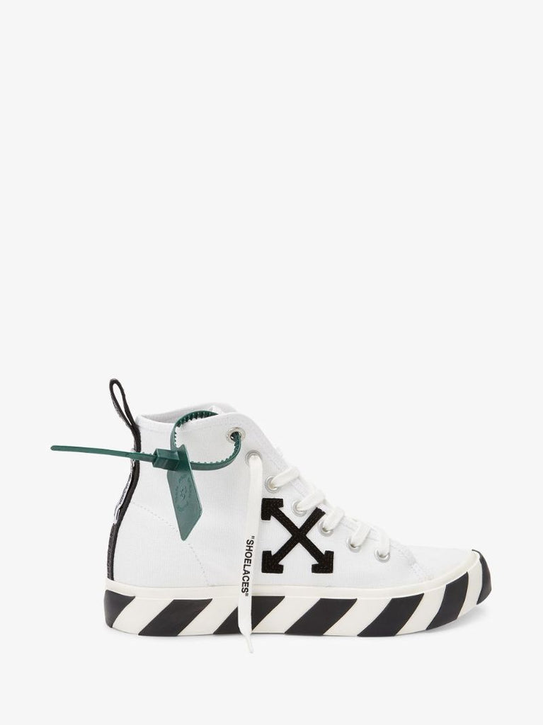 White Vulcanized High-top Sneakers