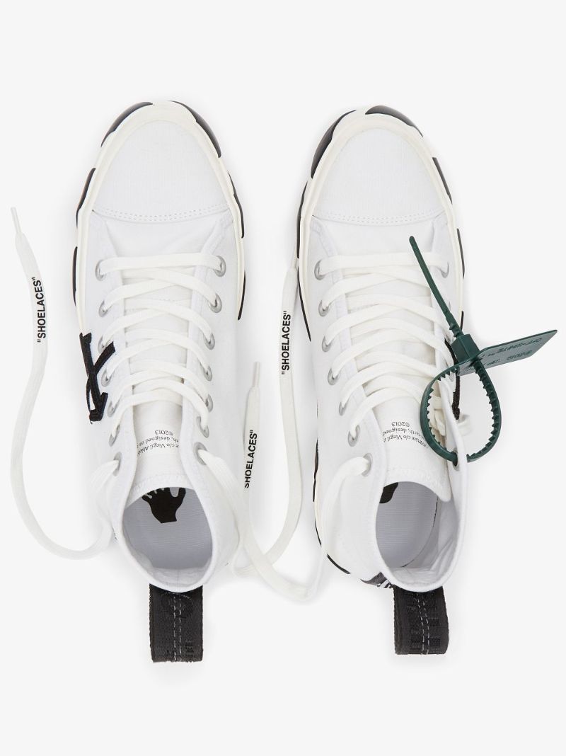 White Vulcanized High-top Sneakers