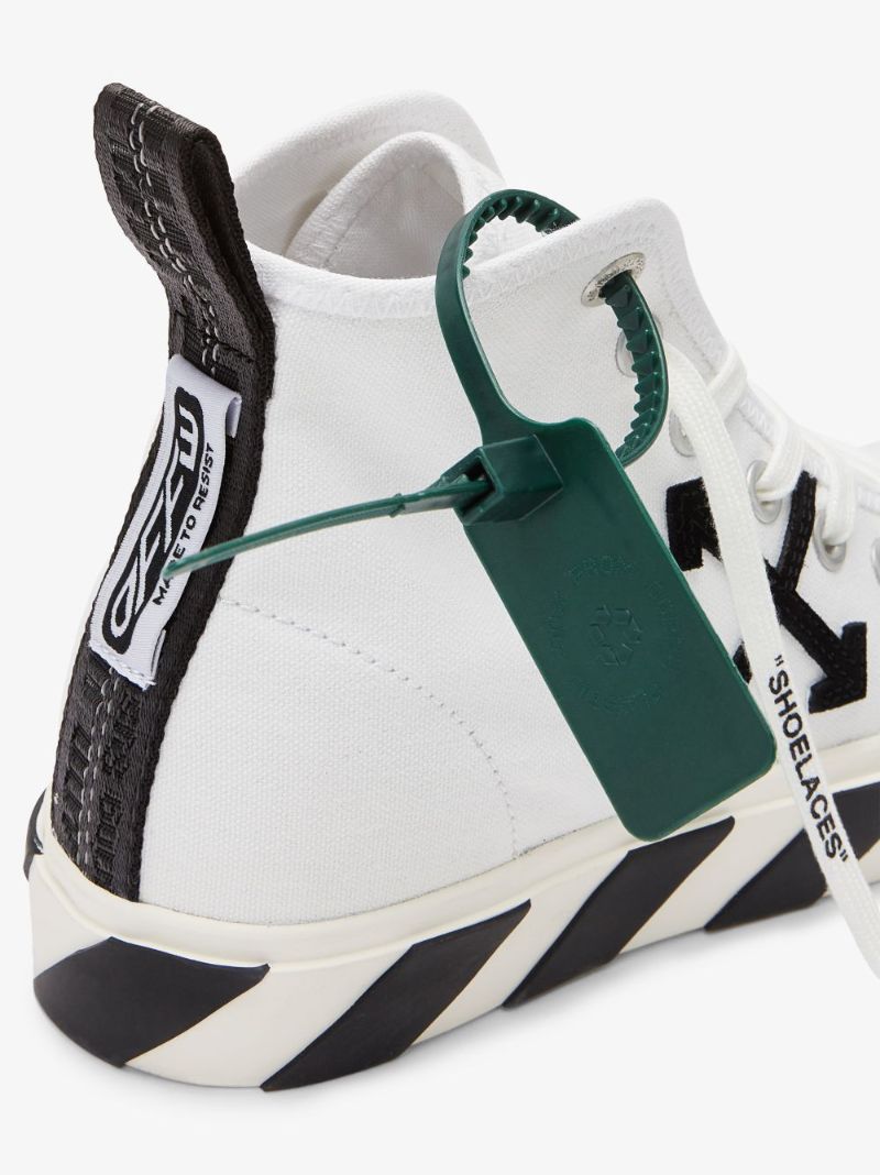 White Vulcanized High-top Sneakers