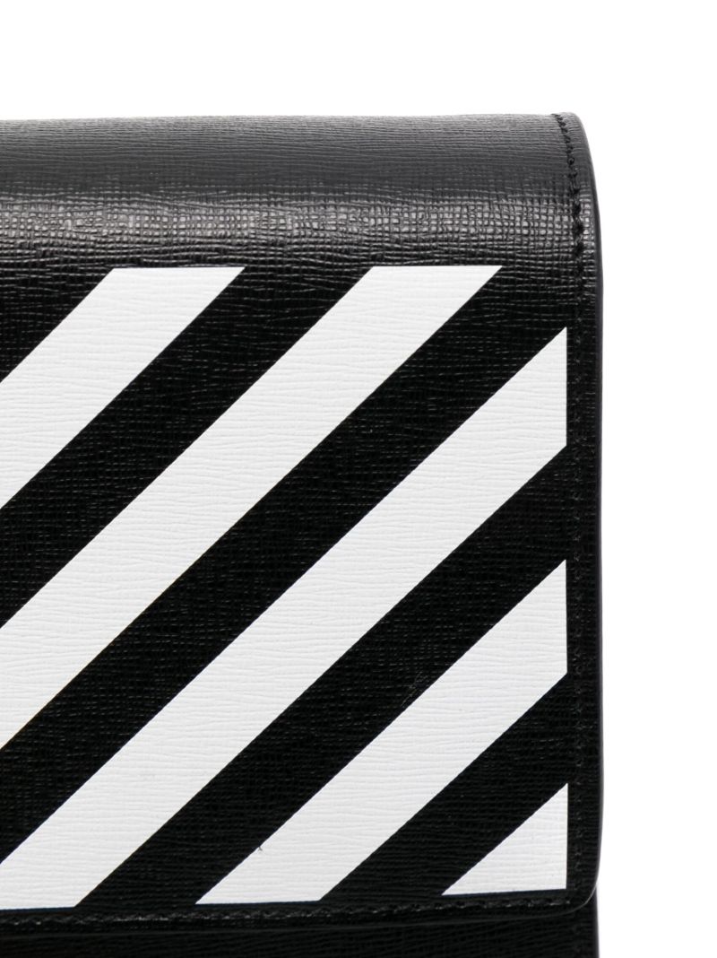 Black Diag Leather Crossbody Bag