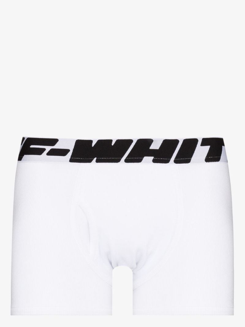 White Industrial Cotton Boxer Briefs Set