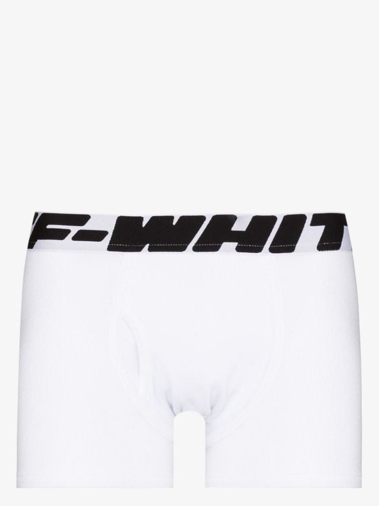 White Industrial Cotton Boxer Briefs Set
