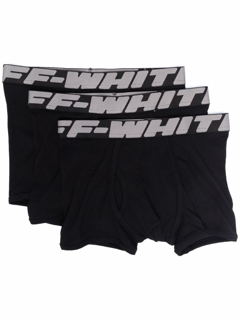 Black Logo Waistband Boxer Briefs Set