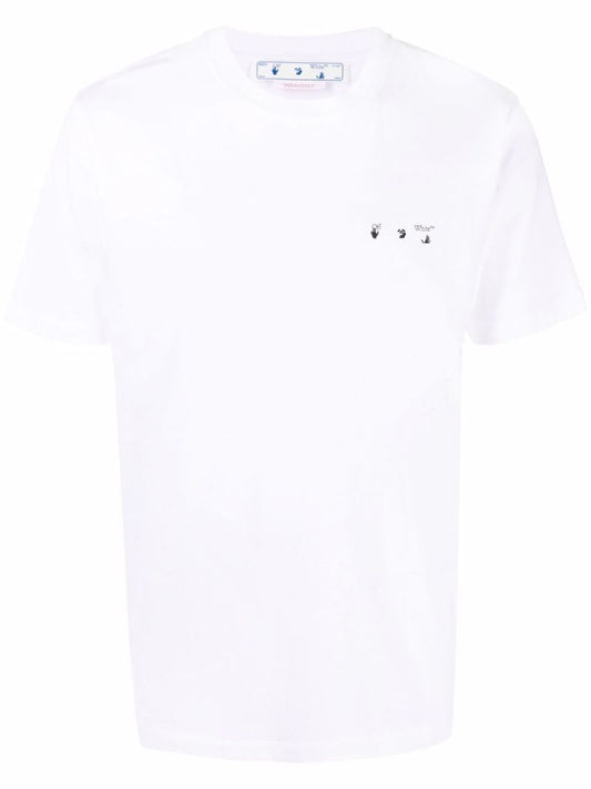White Caravaggio Print Cotton T-shirt