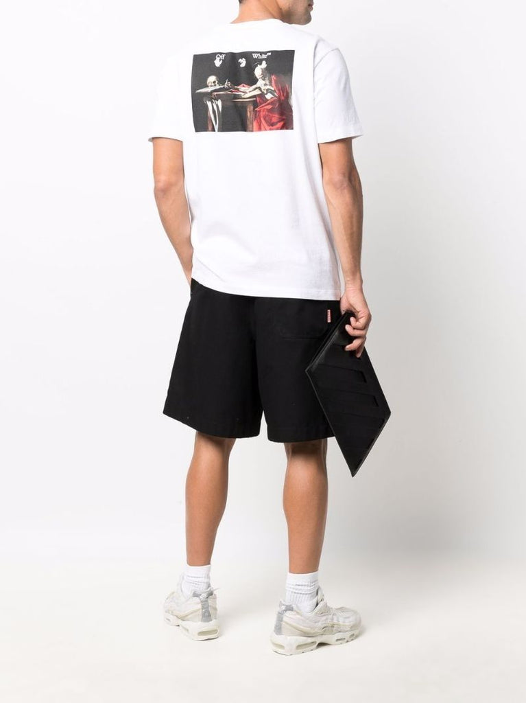 White Caravaggio Print Cotton T-shirt