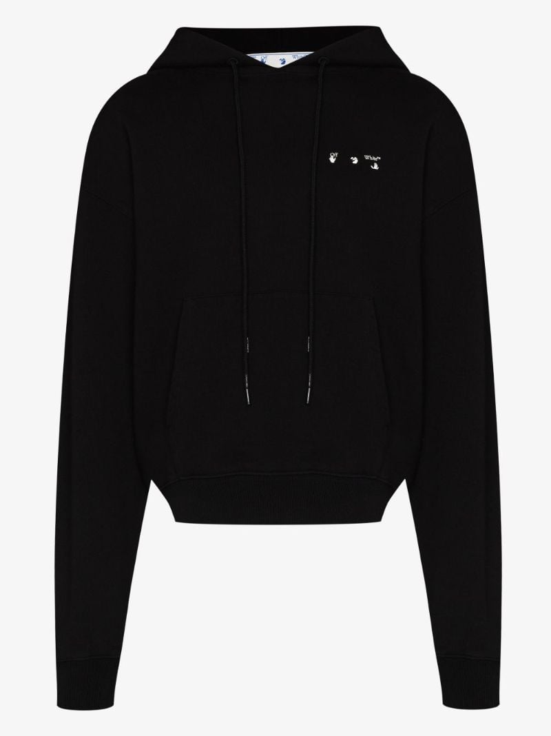 Black Caravaggio Print Cotton Hoodie
