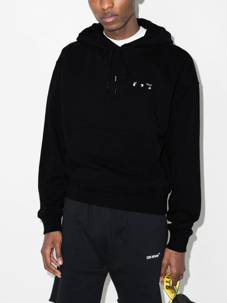 Black Caravaggio Print Cotton Hoodie