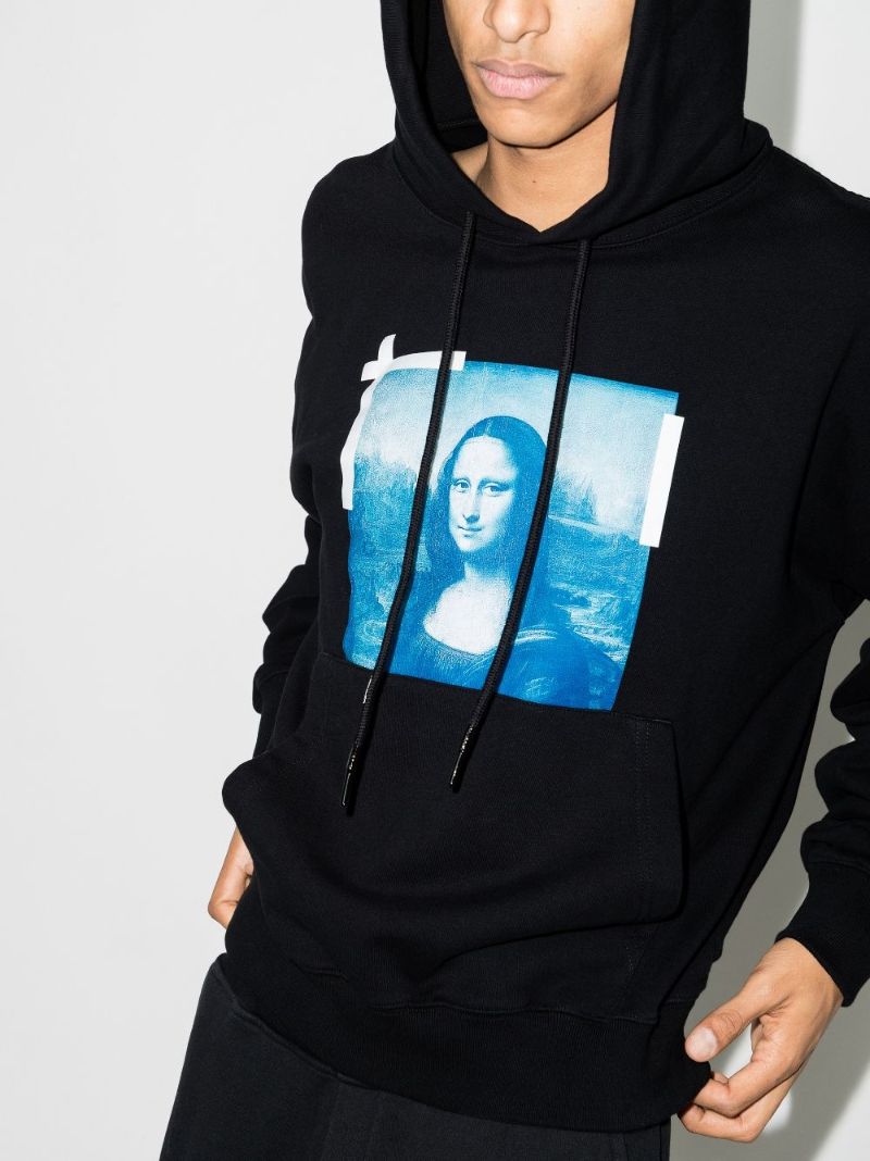 Mona Lisa Print Cotton Hoodie