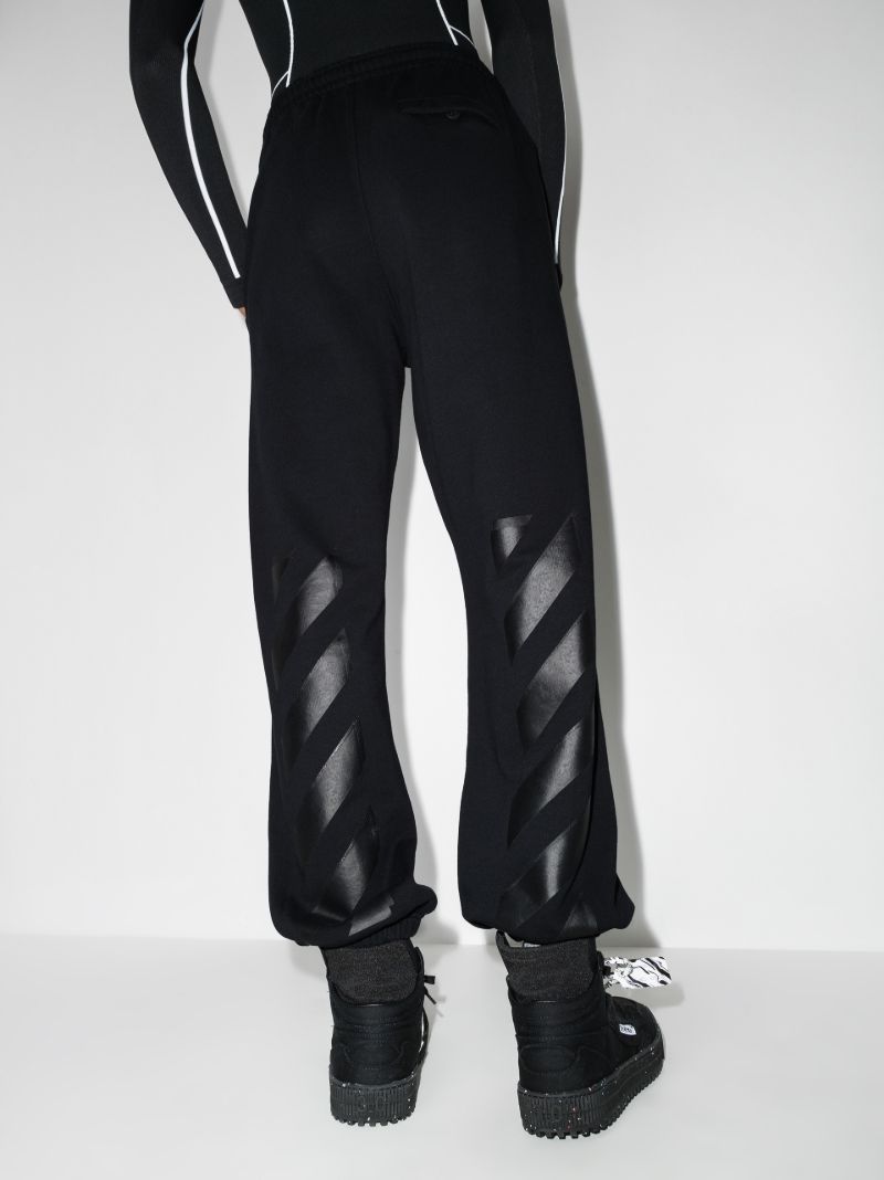 Diag Print Cotton Track Pants