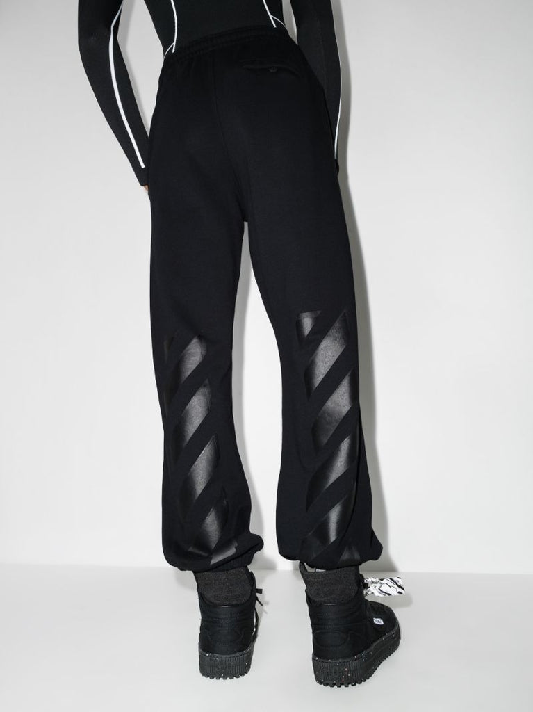 Diag Print Cotton Track Pants