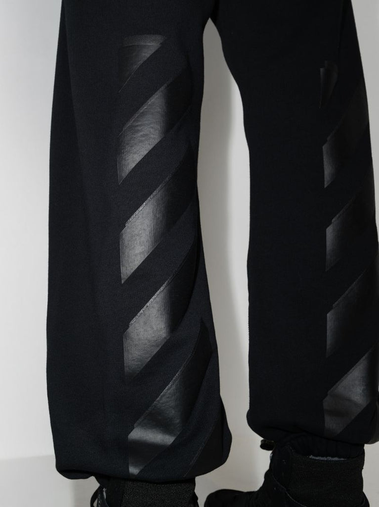 Diag Print Cotton Track Pants