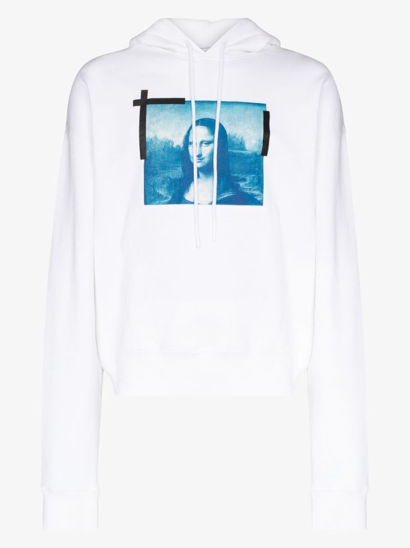 Mona Lisa Print Cotton Hoodie