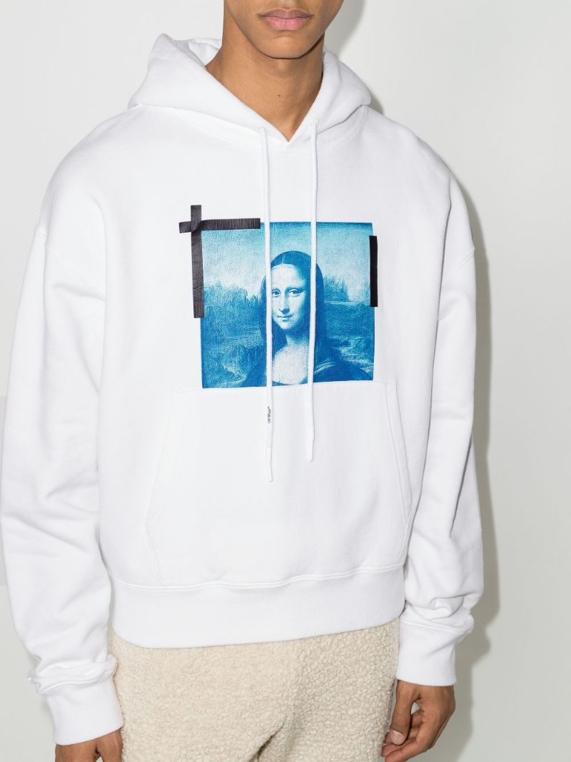 Mona Lisa Print Cotton Hoodie