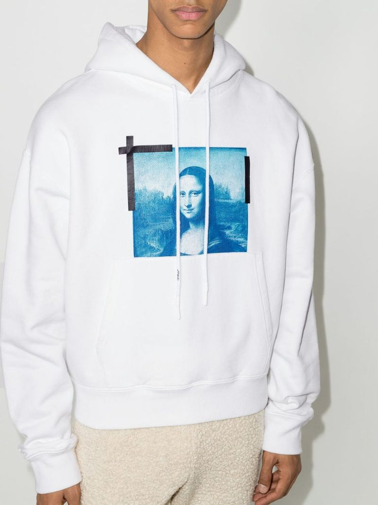 Mona Lisa Print Cotton Hoodie