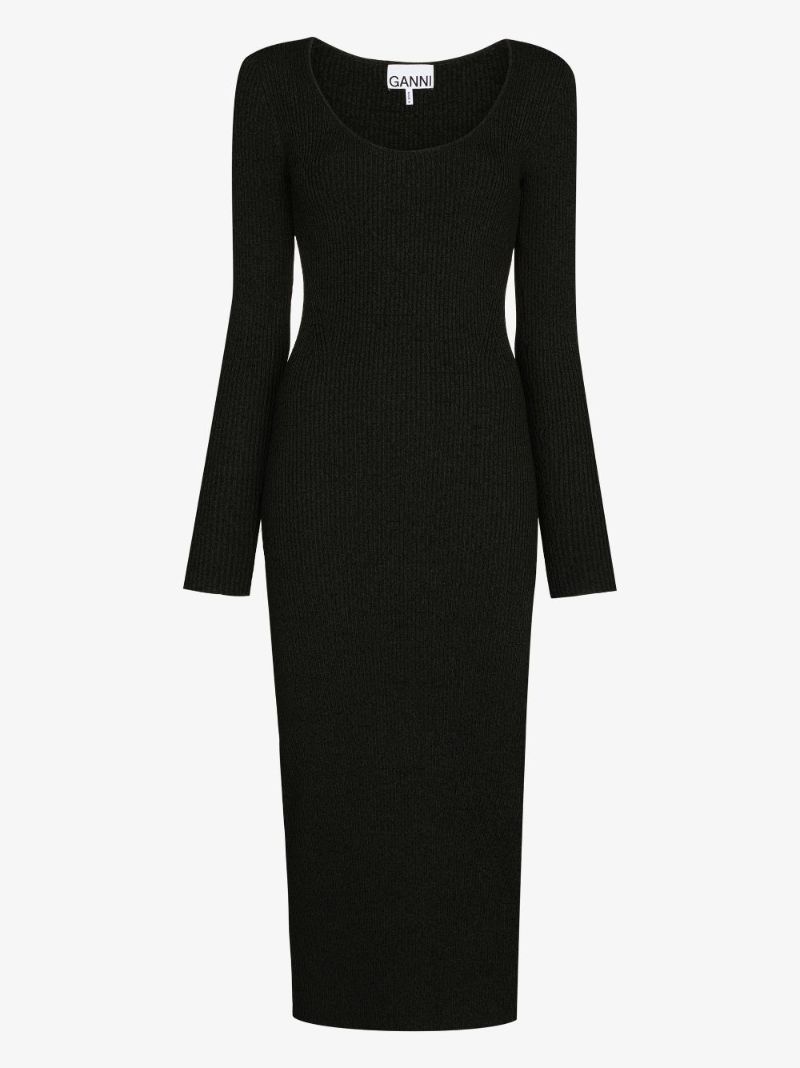 Ribbed Knit Midi Dress
