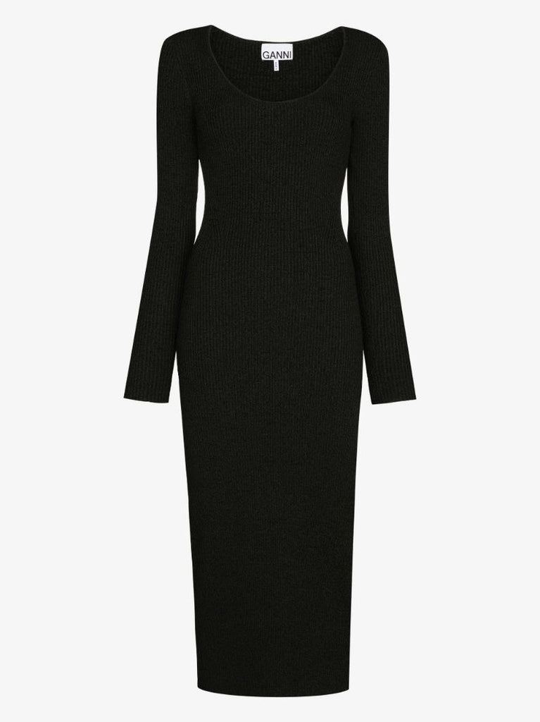 Ribbed Knit Midi Dress