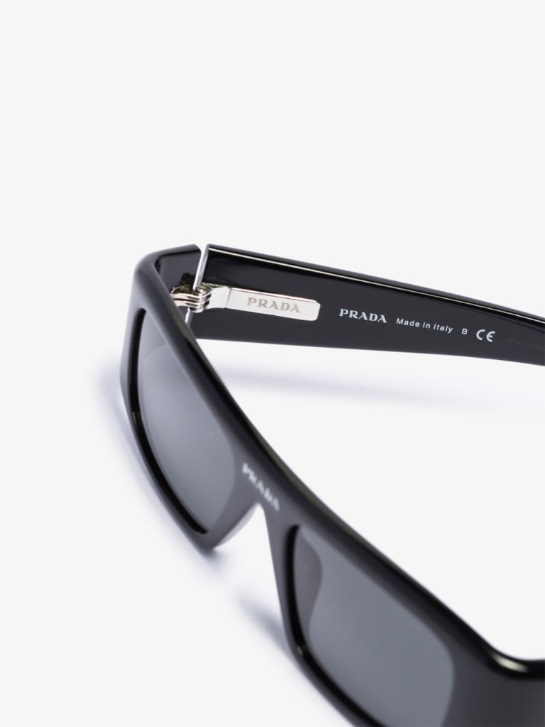 Black Logo Rectangular Sunglasses