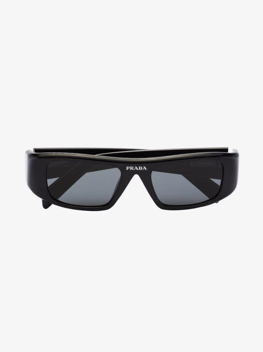 Black Logo Rectangular Sunglasses