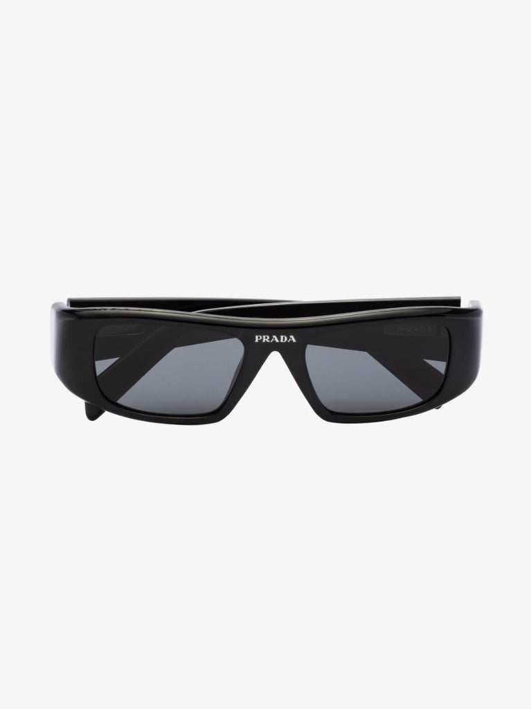Black Logo Rectangular Sunglasses