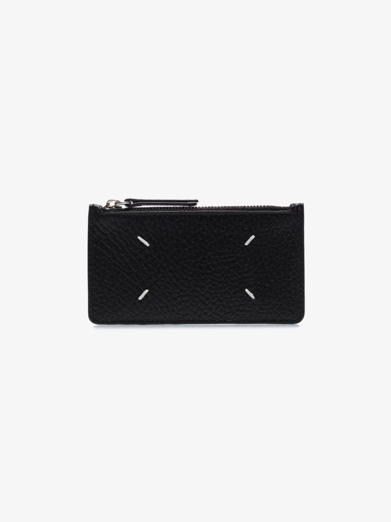 Black Four-stitch Leather Card Holder