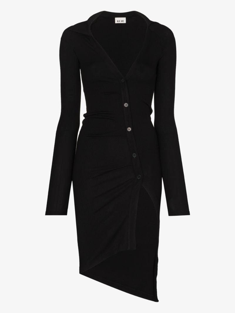 Lanett Buttoned Asymmetric Dress