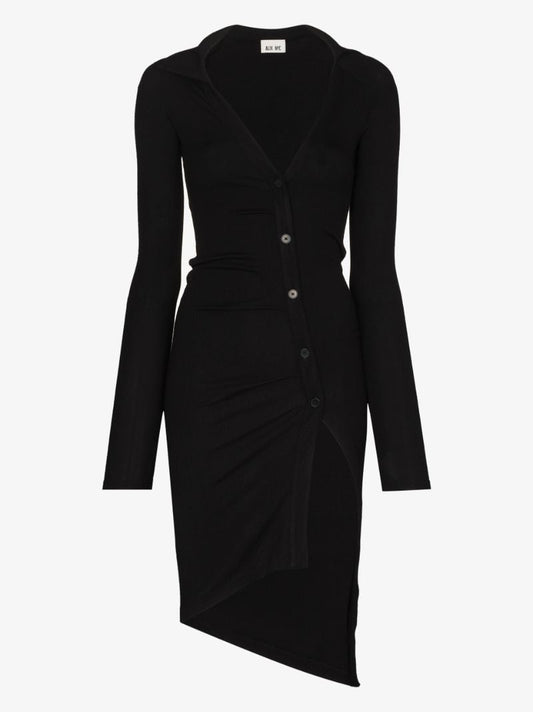 Lanett Buttoned Asymmetric Dress
